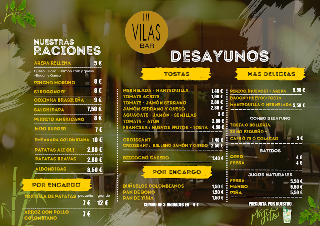 Vilas Bar — Carta