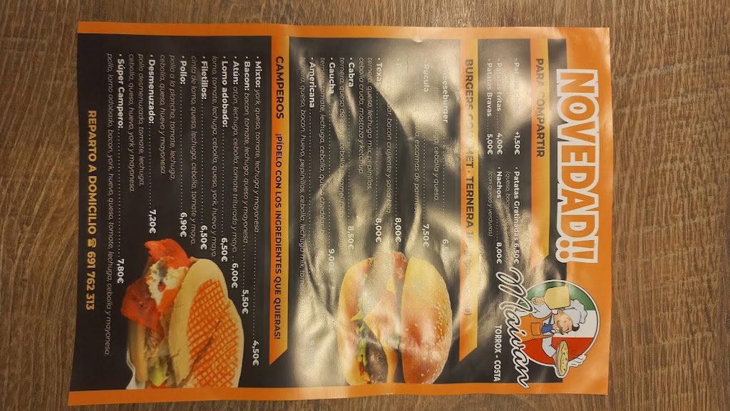 Pizzeria Maivan — Carta