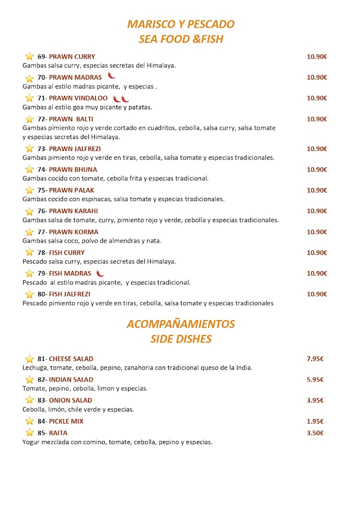 Restaurante Mumbai Indian cuisine — Carta