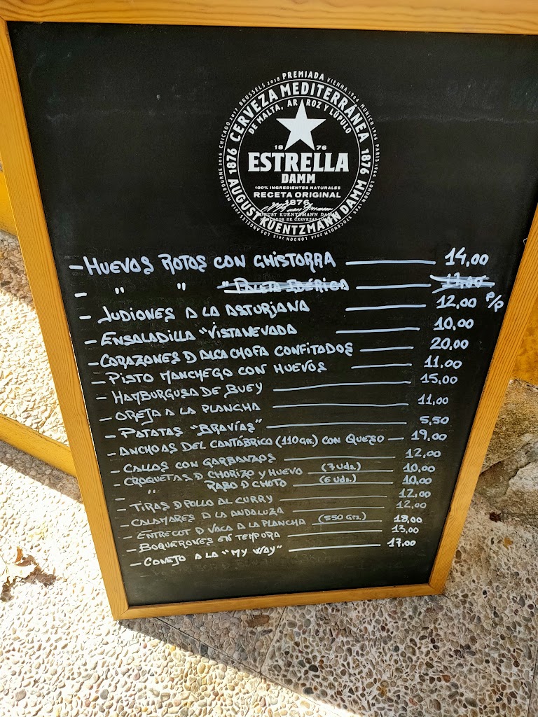 Bar Restaurante Vistanevada — Carta