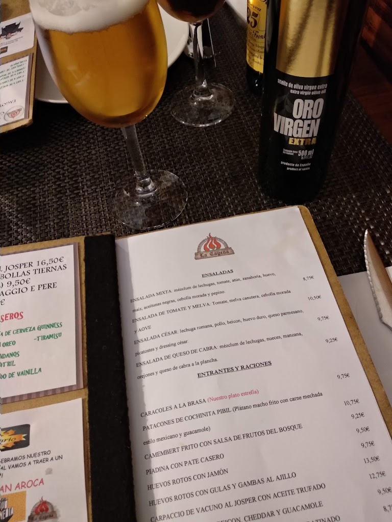 Restaurante LA CAYENA — Carta