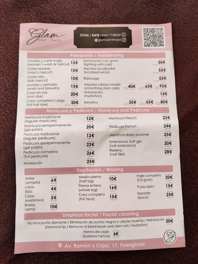 Glam Beauty Salon — Carta
