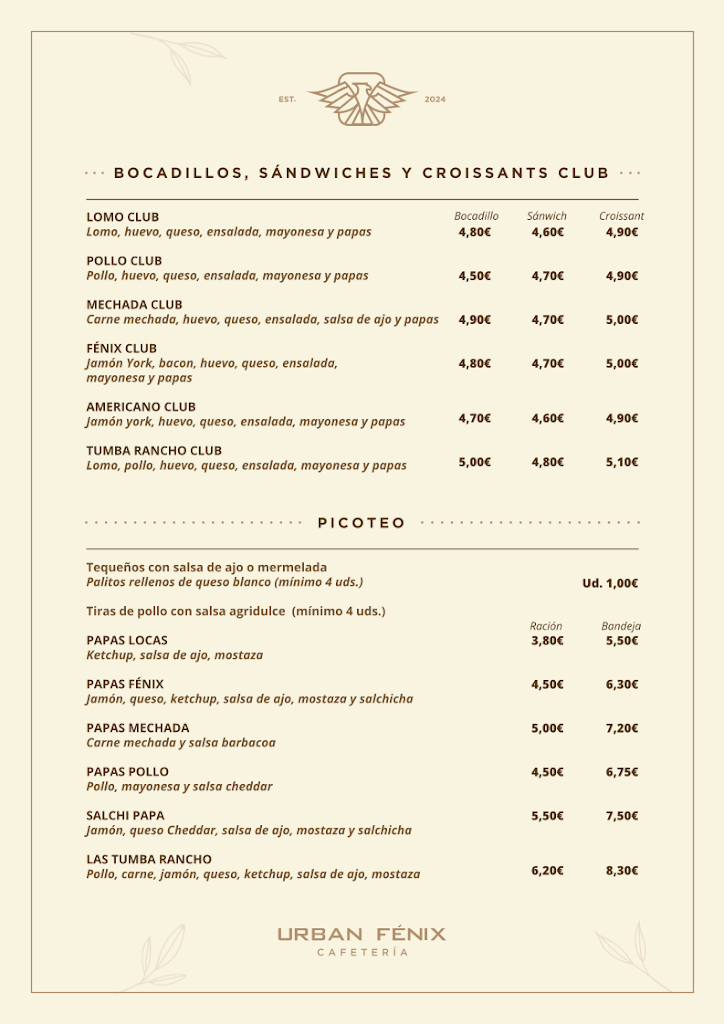 Cafeteria Urban Fenix — Del propietario