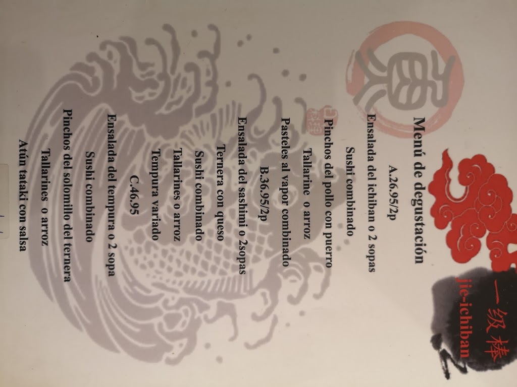 Restaurante Japones Jie Ichiban — Carta