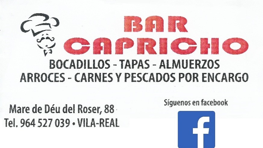 Bar Capricho — Carta