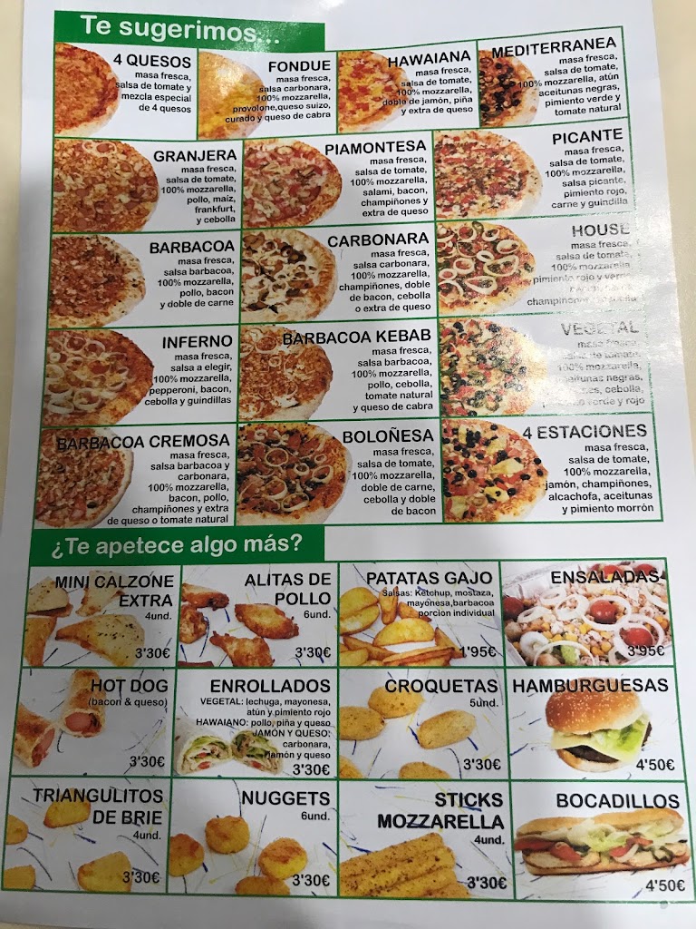 VADEPIZZA — Carta