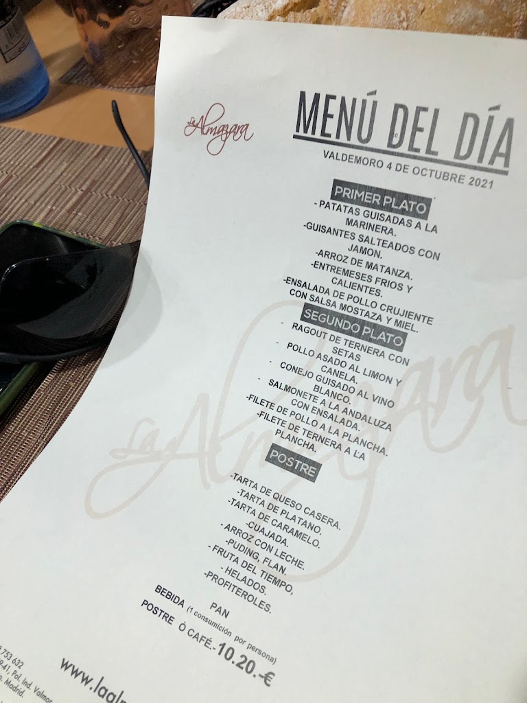 La Almazara Restaurante valmor — Carta