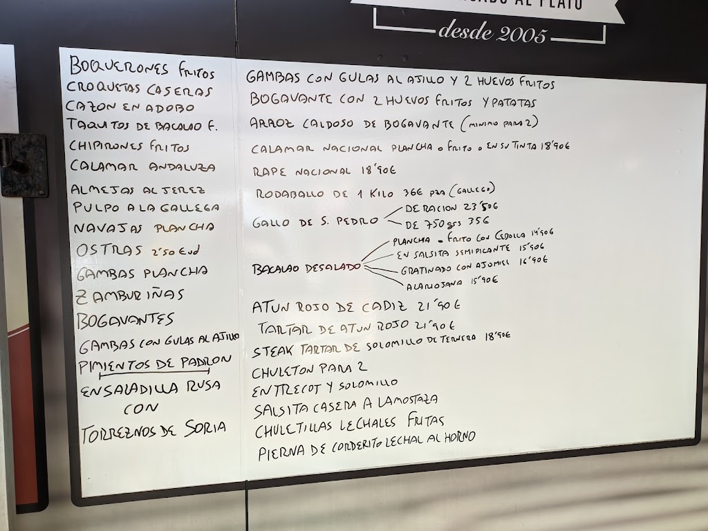 Meson El Rincon de Cai — Carta