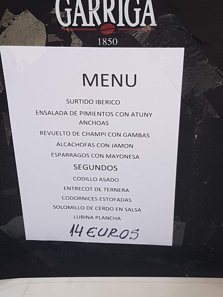 Bar Restaurante Suizo — Carta
