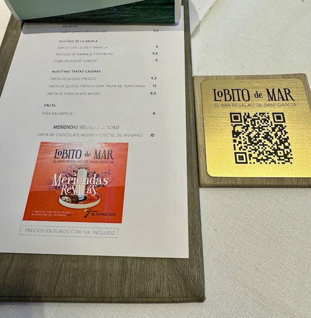 Lobito de Mar Marbella. El bar resalao de Dani Garcia — Carta