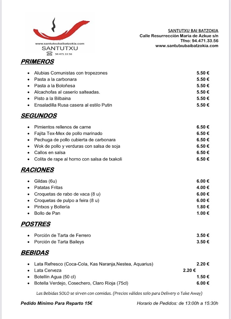 Santutxu Batzokia — Carta