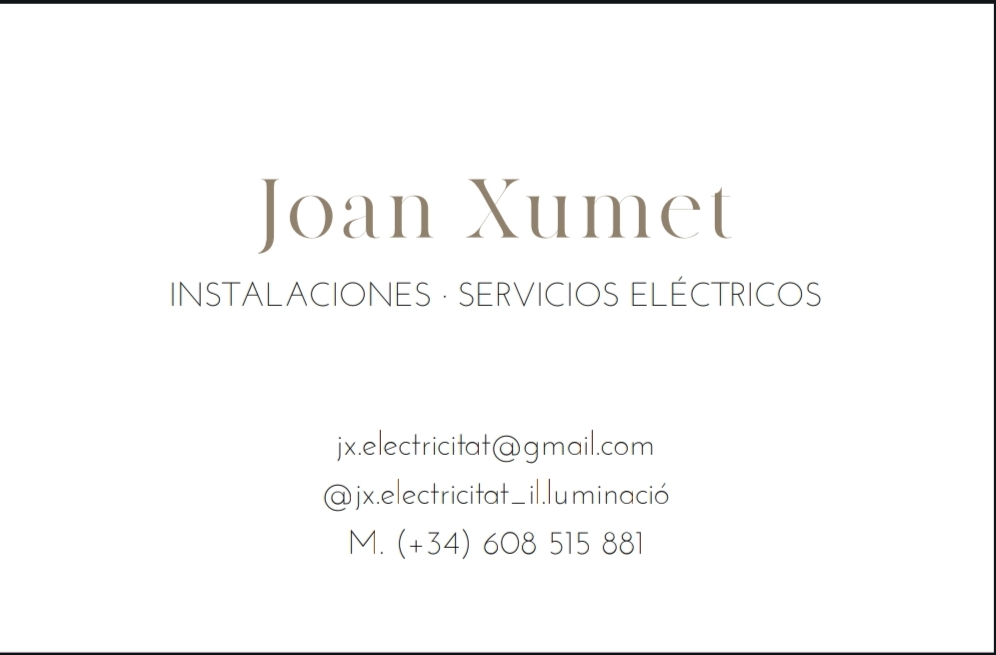 Joan Xumet electricitat i il.luminacio