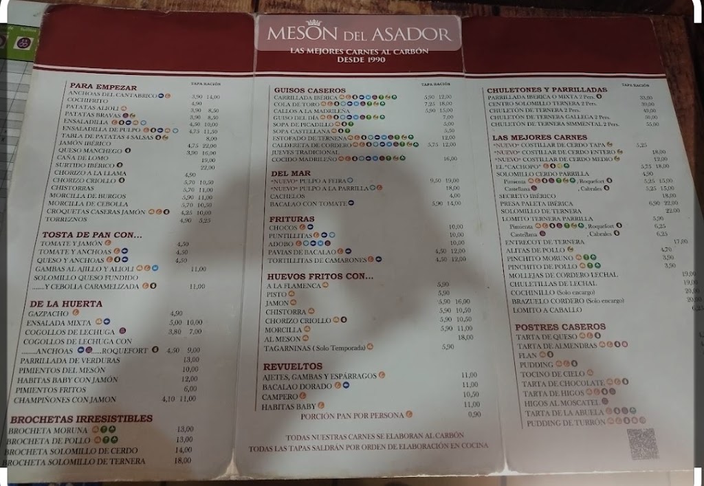 Meson del Asador - Merca 80 — Carta