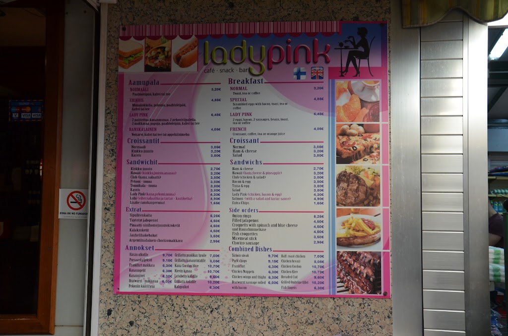 Lady Pink Bar Cafeteria — Carta