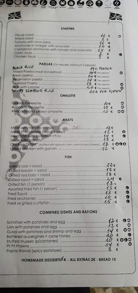 Cafe Bar Bikini — Carta