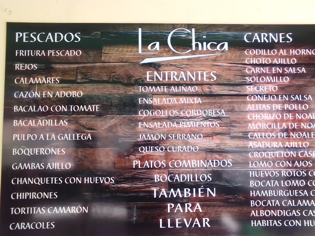 Cerveceria Bar la chica — Carta