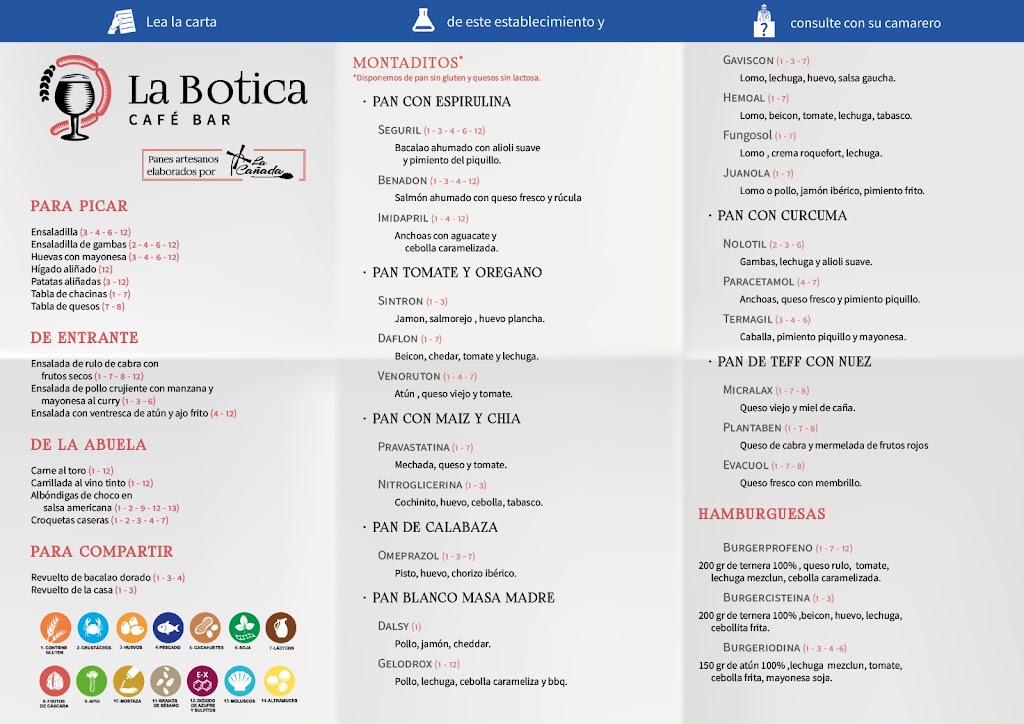 La Botica Cafe Bar — Carta