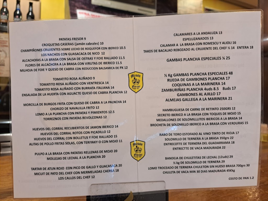 Meson Fresor — Carta