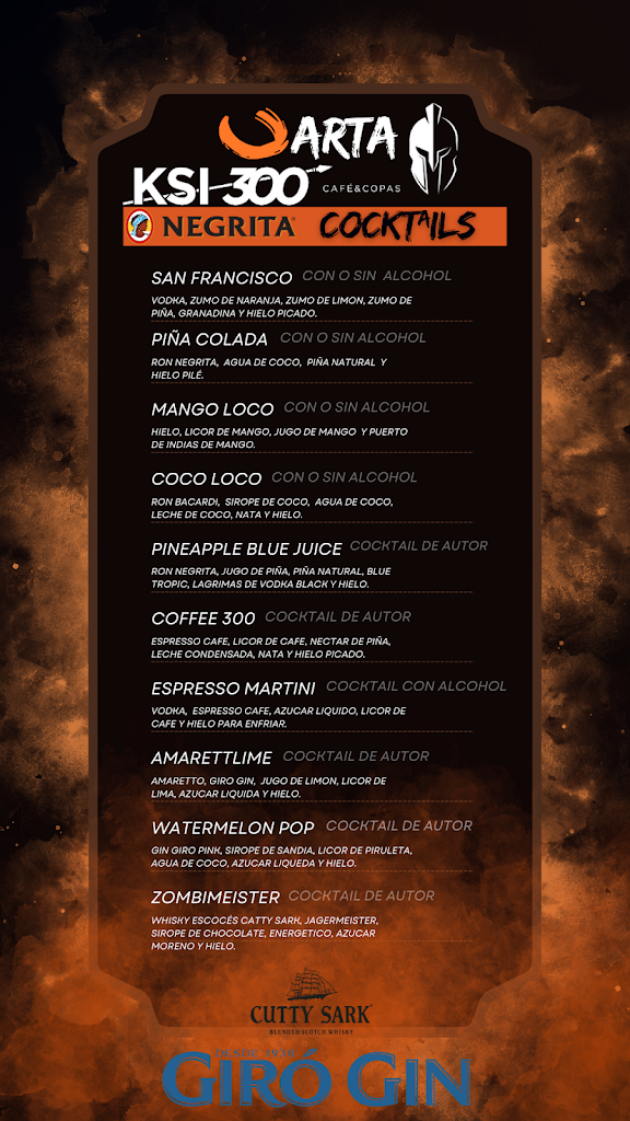 Ksi300 Cafe & Copas — Carta