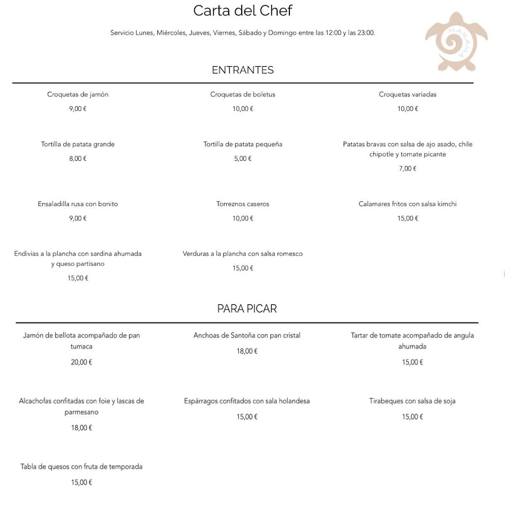 Restaurante Marama — Del propietario