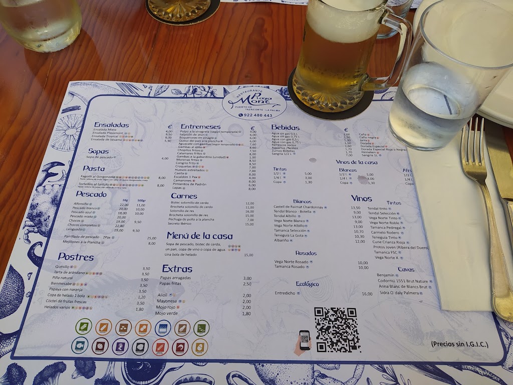 Restaurante Playa Mont — Carta