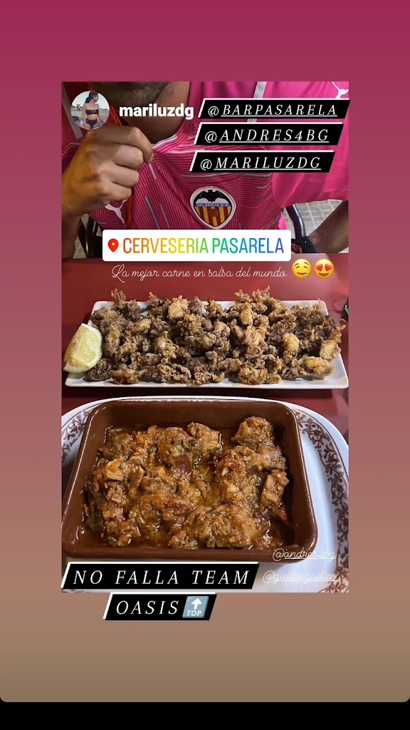 CERVECERIA BAR PASARELA — Carta