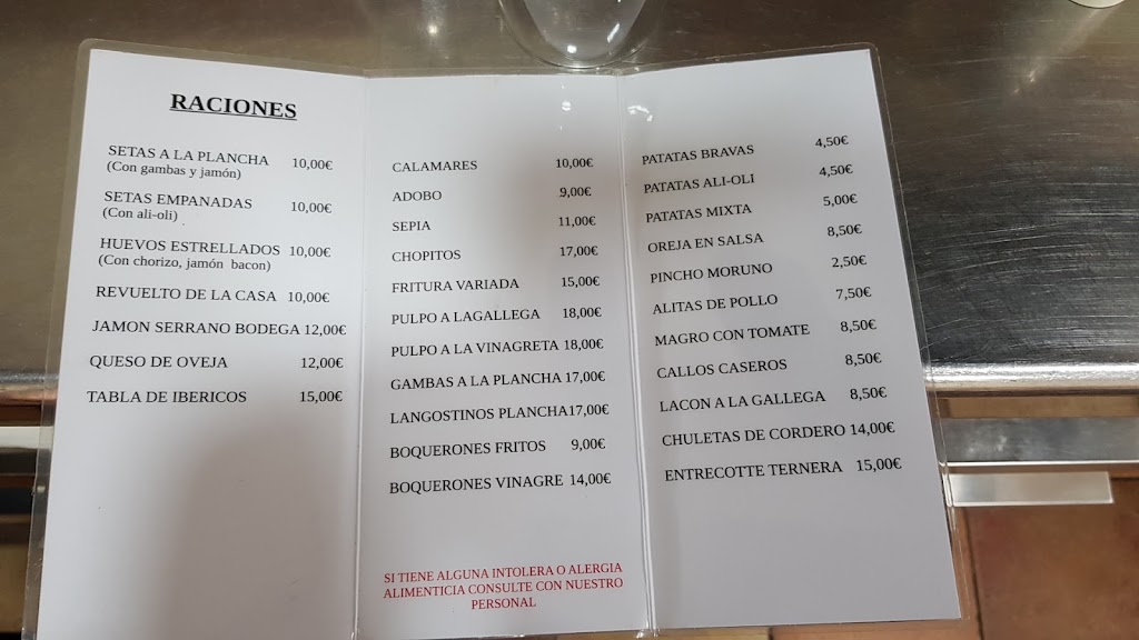 Bar David — Carta