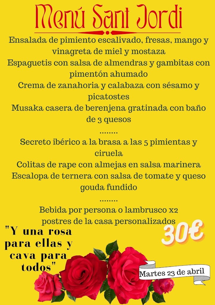 Restaurant Moll Vell — Carta