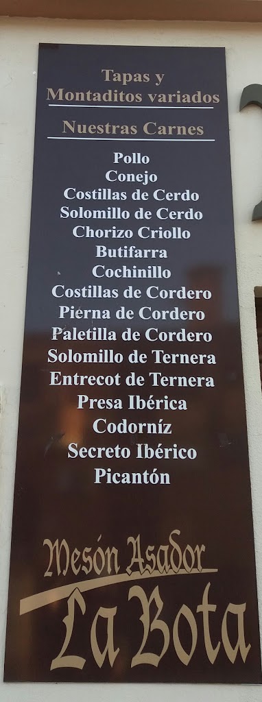 Meson La Bota — Carta