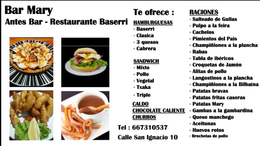Cafe Bar Mary — Carta
