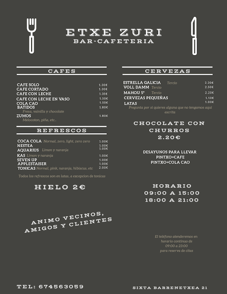 Bar Etxe Zuri — Del propietario