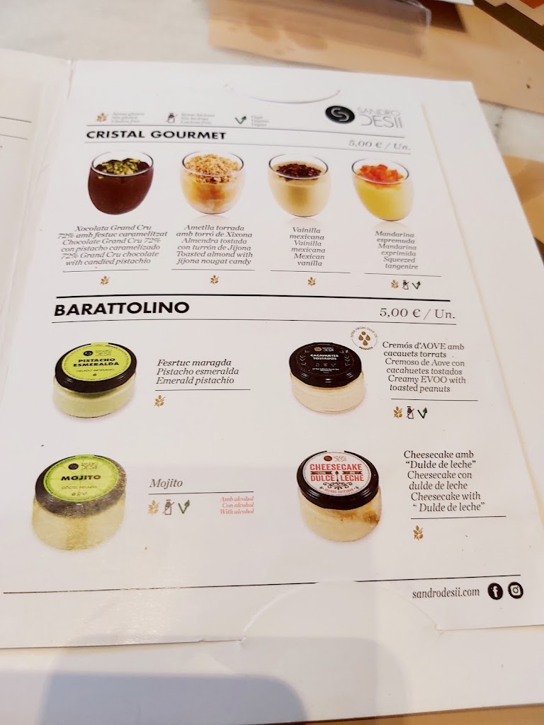 Cafeteria Restaurante "L'Artesa" — Carta