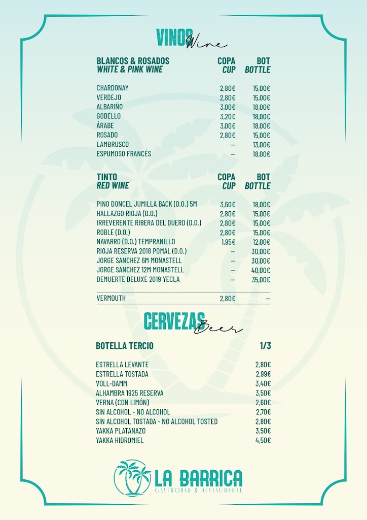 La Barrica Gastro & Restaurante — Carta