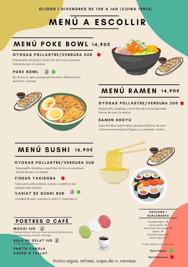 Mitsumi Sushi Banyoles — Carta