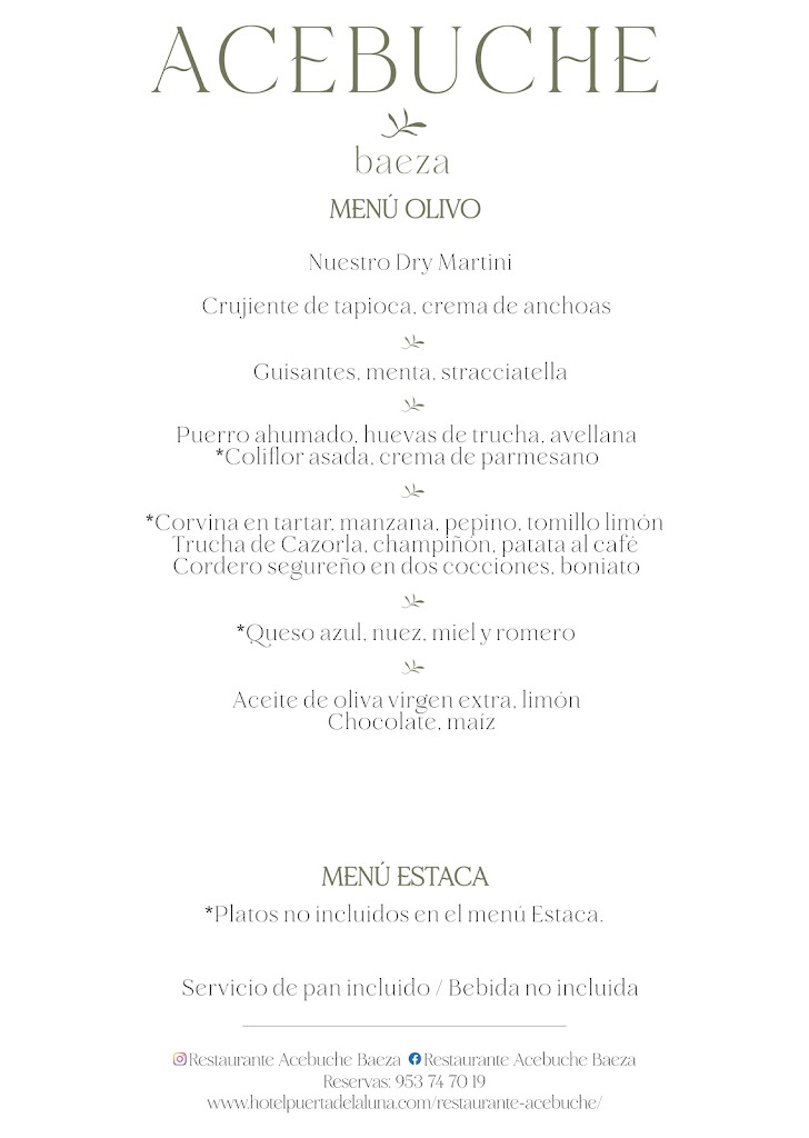 Acebuche Restaurante — Carta