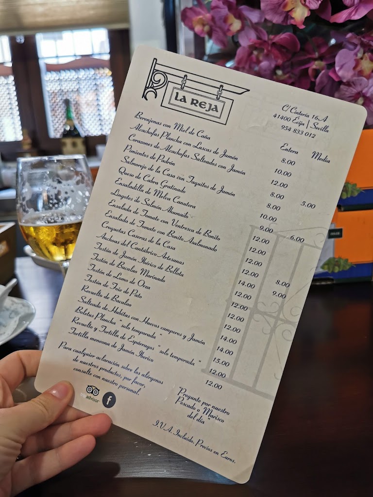 Bar La Reja — Carta