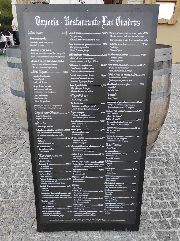 Restaurante Las Cuadras — Carta