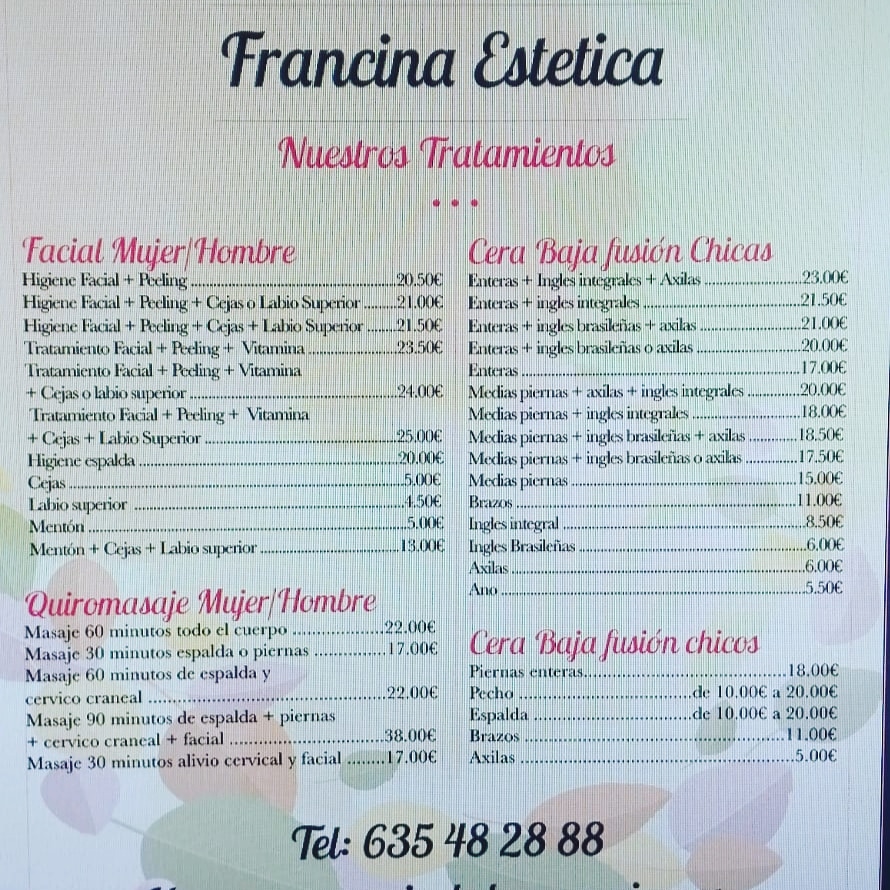 Francina Estetica — Carta
