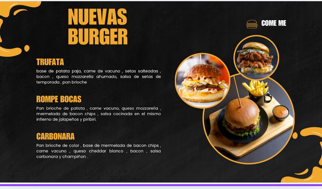 Hamburgueseria "COME ME" — Carta