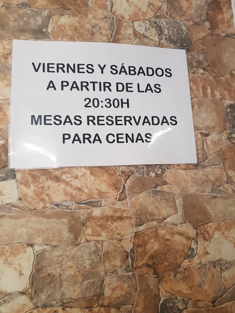 BAR RESTAURANTE TOMAS — Carta