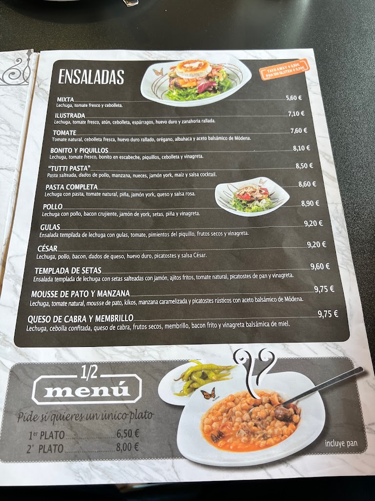 Cafeteria Aldaia Restaurante — Carta