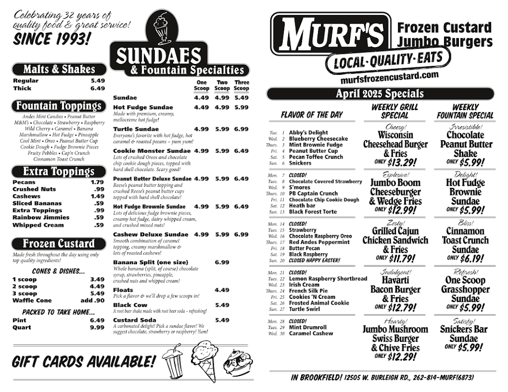  Murf's Frozen Custard & Jumbo Burgers