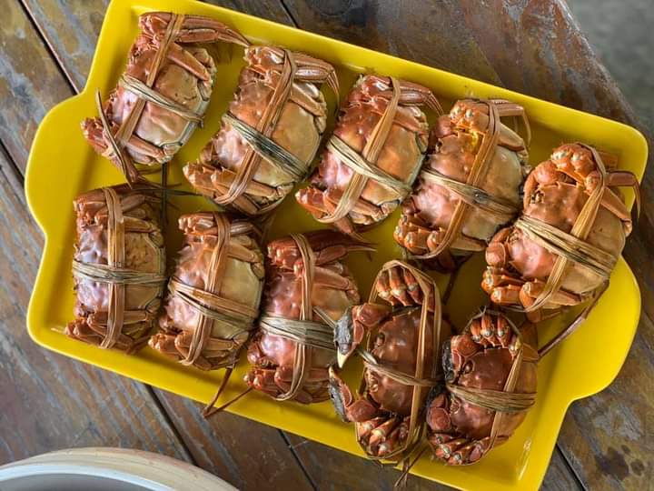紅心大閘蟹泰國蝦 的照片