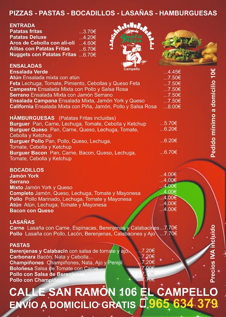 Gusta Pizza CAMPELLO — Carta