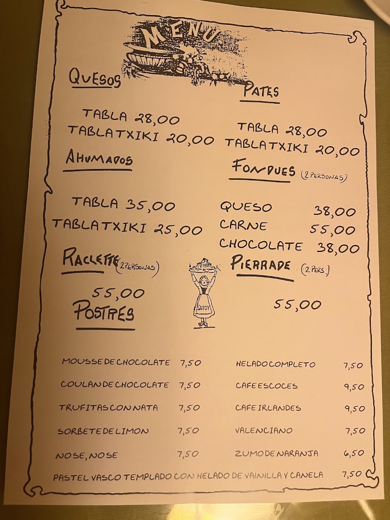 Restaurante Savoy Bar — Carta