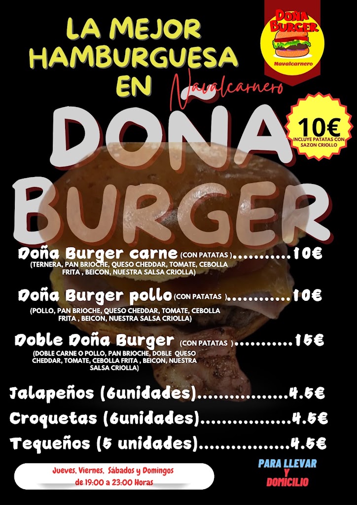 Don Pollo Asados y DONA BURGER llevar y domicilio — Carta