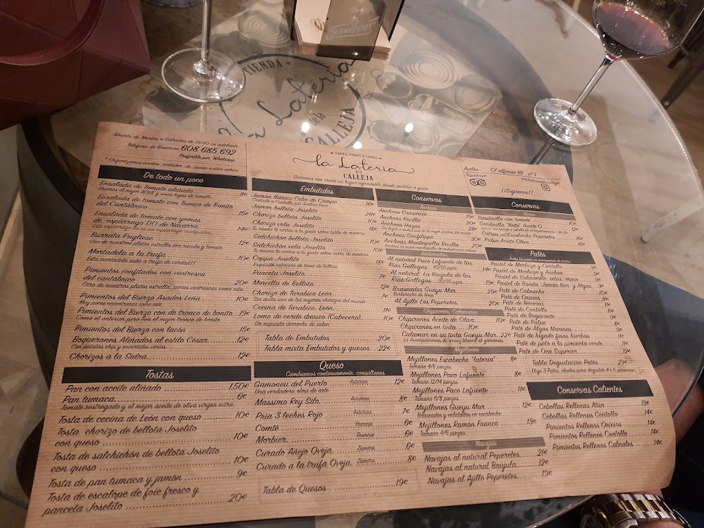 La Lateria de la Calleja — Carta