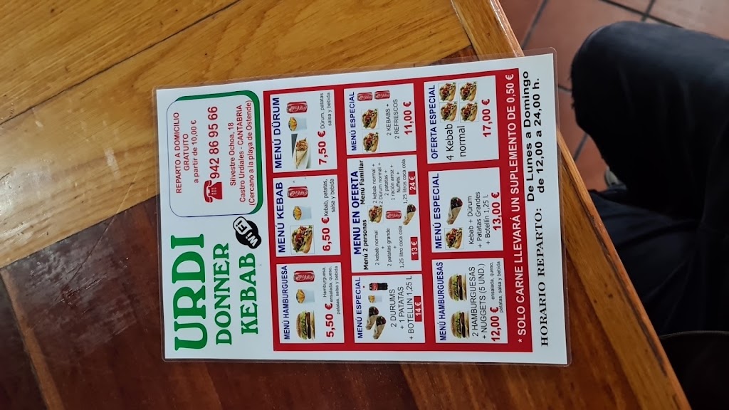 Urdi Donner Kebab — Carta