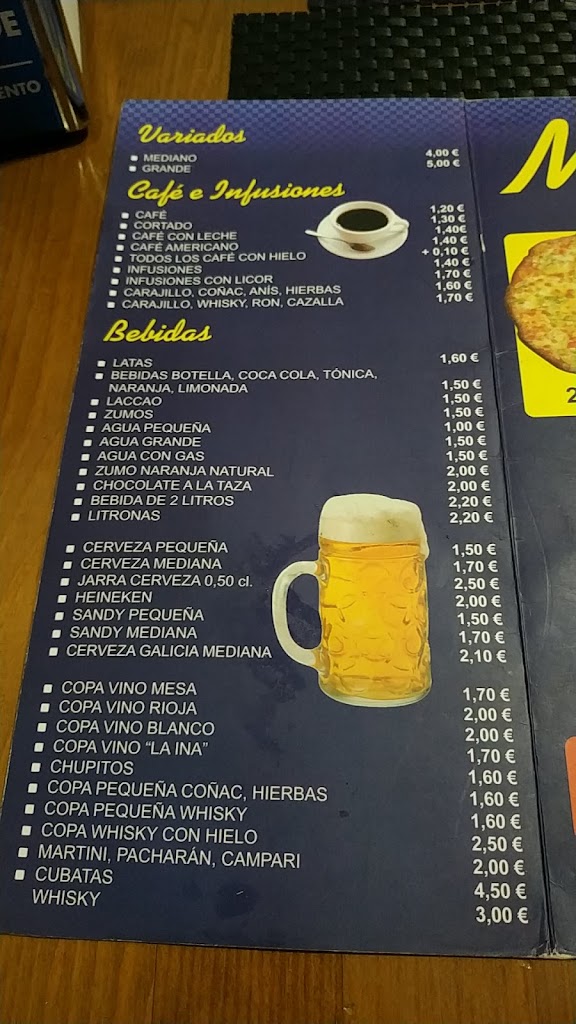 Pizza Presto — Carta