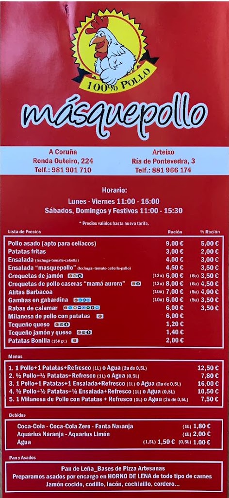 Masquepollo (Arteixo) — Carta